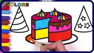 ( CAKE )️ Let Your Creativity Shine with Our Birthday Cake Coloring Page!  / Akn Kids House