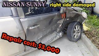 Perfectly repaired the Nissan Sunny that was crashed in the accident