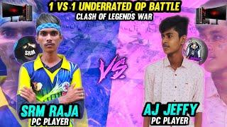 aj jeffy vs srm || legend vs legend 1 vs 1 overpower gameplay || freefire clash squad battle || srm