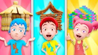 Three Little Houses Song + More Nursery Rhymes and Kids Song