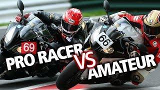 How much faster is a professional motorcycle racer?