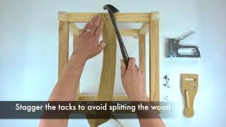 How to use a web stretcher for jute webbing