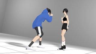 【Girls Fight】Fight01 - Raichi vs Anne【Blender】