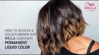 HOW TO ACHIEVE A GOLDEN BROWN WITH WELLA COLORCHARM PERMANENT LIQUID COLOR FT. THE CONTOURED CHEMIST