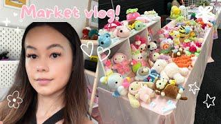 My first crochet market vlog! Come to the market with me | How much I earned and sold from amigurumi