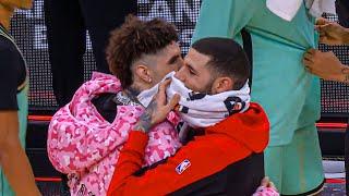 LaMelo & Lonzo share a moment after the game ️