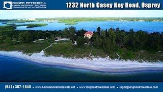 Luxurious Gulf-to-bay estate for sale at 1232 North Casey Key Road in Osprey, Florida