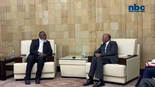 The President of Namibia Dr Mbumba receives the Vice-Chief Rabbi of Africa Mr Namhadi