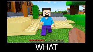 Minecraft wait what meme part 389 realistic minecraft Lego