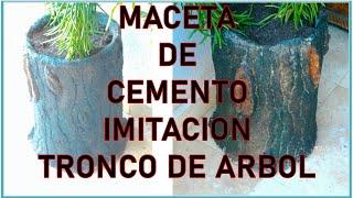 MACETA DE CEMENTO (tronco de árbol quemado) JLBRO.ARTS