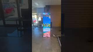 Free-Standing LED Poster Display Screen with Mirror Like Effect #LEDPoster #IndoorLEDdisplay