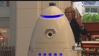 High-Tech Security Robot Patrolling Prudential Center