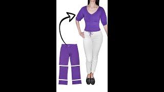 Best Idea to transform pants into a beautiful lady's outfit!  Miarti ️