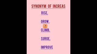 Synonyms of increase #englishclass #education #viralshorts #ielts #synonyms #increase #learnenglish