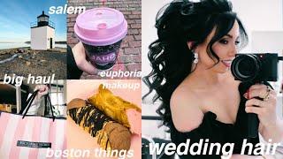 my wedding hair?! Euphoria makeup, Salem, BIG HAUL, trying Dunkin! // boston vlog