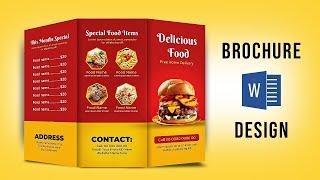 Food Brochure Design in MS word | Brochure design ideas