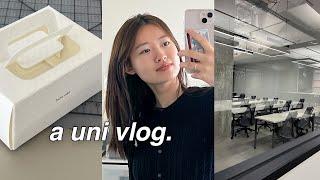 uni vlog of an introvert ‍ design major, projects, presentations, classes, and a cute bagel cafe