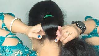 Easy Bun! easy bun Hairstyles For Long Hair With Clutcher!Clutcher Hairstyle For Everyday For Ladies