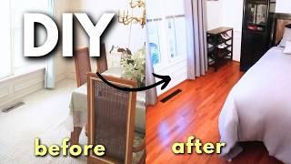 DIY DINING TO BEDROOM Makeover on A Budget | Before & After Transformation