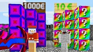 Alphastein 1€ vs Eiti 1000€ Waffe in Minecraft LUCKY BLOCK RACE
