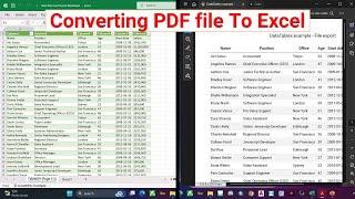 Converting PDF file To a Microsoft Excel