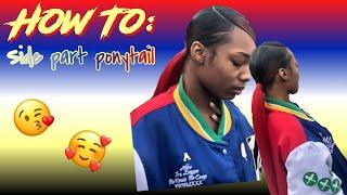 HOW TO: Side Part | Sleek | Low Ponytail | START TO FINISH!!!!