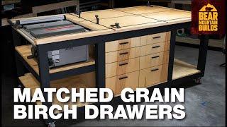 Add  Matched Grain Drawers | Simple Table Saw Outfeed and Assembly Table Part 2 - FREE Plans