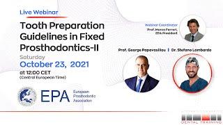 Tooth Preparation Guidelines in Fixed Prosthodontics  EPA Webinar