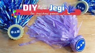 How to make Squid Game Jegi 3 ways! Korean shuttlecock kicking games Jegichagi