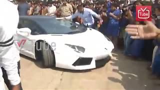 Darshan Visits Mysore Chamundi Hills In His New Lamborghini Car | 2018