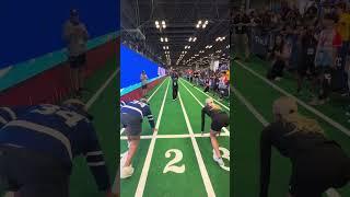 Druski races Livvy Dunne  at Fanatics Fest 