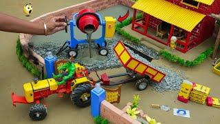 diy tractor mini bricks  house construction science project | @topminigear