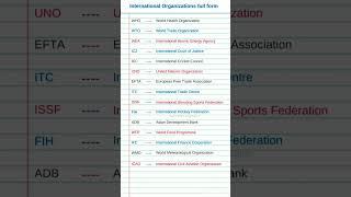 International Organizations full form #shortsfeed #international #organization #fullform