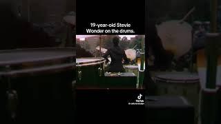 19 year old Stevie Wonder playing the drums