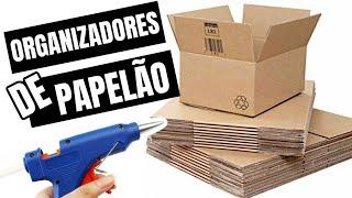 3 IDEIAS INCRÍVEIS DE ORGANIZADORES FEITOS COM CAIXAS DE PAPELÃO