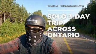 Solo northern Ontario multiday trip on an Indian Motorcycle without a windshield!