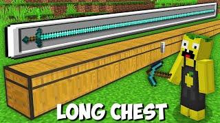 How to GET THIS LONGEST CHEST WITH A SECRET SWORD in Minecraft ? SUPER LONG CHEST !