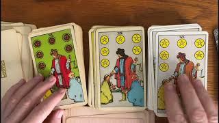 University Books RWS vs. Yellow Box RWS vs. Albano Waite Tarot flip through comparison.