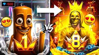 PRIME Lvl 1 ID vs PRIME Lvl 8 ID  NOOB Into PRO ₹10,000,00 COLLECTION- FREE FIRE 