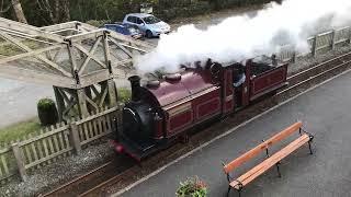 Ffestiniog Railway, 'Palmerston' running round the 14 20 from Porthmadog at Tan y Bwlch