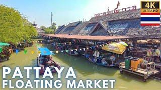 A Must Visit FLOATING MARKET in PATTAYA [4K Walking Tour] Thailand - February 2024