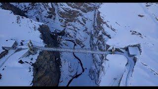 World's highest bridge in mid-winter freeze, at Chicham village, Spiti, Himachal Pradesh