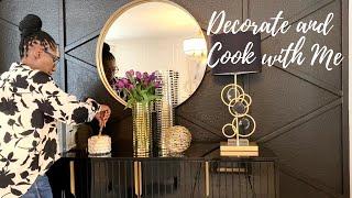 Entryway Styling|Neutral Interior Styling Ideas| Decorate +Cook with Me