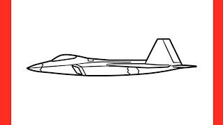 How to draw a F-22 RAPTOR plane easy / drawing an American Fighter jet Lockheed Martin f 22