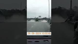 Moment #bridge in #Vietnam collapses during #TyphoonYagi