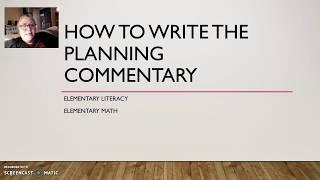 How to Write the Planning Commentary Prompts 1a&1b