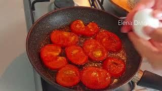 Quick and delicious breakfast with tomatoes. You will do it every day! Simple and fast!