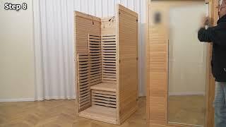 Wooden Single-Person Sauna Room Far Infrared Home Sauna with Temperature Timer Adjustment