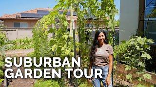 She Grows 50% Of Her Groceries At Home  | Suburban Garden Tour