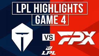 FPX vs TES Highlights Game 4 | LPL 2025 Split 2 Playoffs | FunPlus Phoenix vs Top Esports